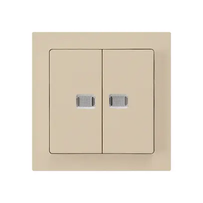 Interruttore pulsante luminoso INC kallysto 1/3+3/1L con 2 lenti beige 