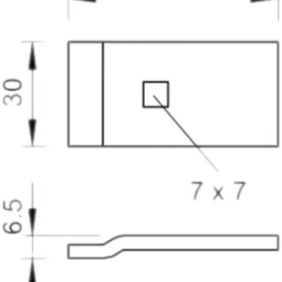 Pezzo di fissaggio Bettermann 60×30mm per canale portocavi h=110mm 