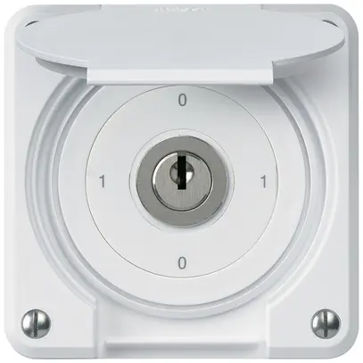 Interrupteur à clé ENC robusto IP55 avec clapet S0/2P blanc pour combinaison 