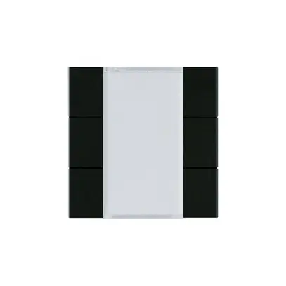 Face poussoir Hager basico KNX sextuple noir 45×45mm 