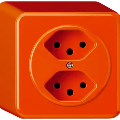 Presa AP basico 2×tipo 13 arancione h=54mm 