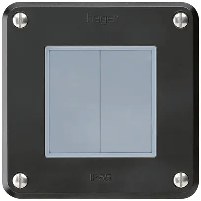 Interrupteur ENC robusto IP55 schéma 3/contact à poussoir noir 