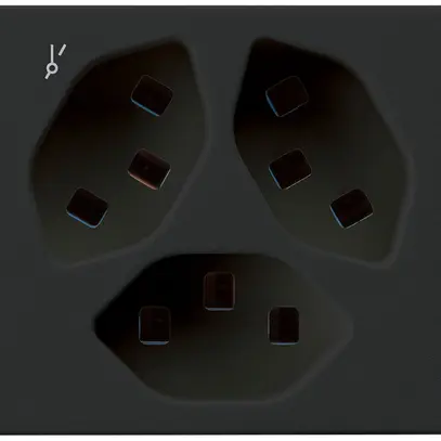 FLF-Steckdose Hager 3×Typ 23 1×S D schwarz 