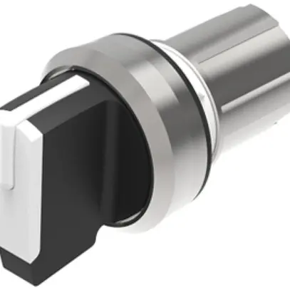 Interruttore rotat. INS EAO45 0-fissa bianco, anello argento 