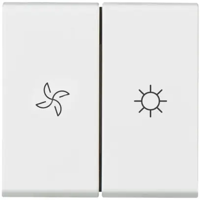 Interr. a bilico ventilatore INS MOS 3+3/1L bianco 2moduli 