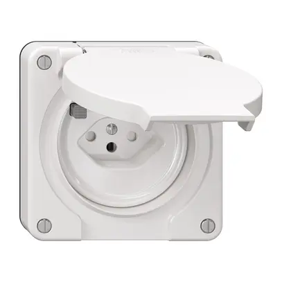 Prise FI NEVO N.CO 30mA, type 13, a.shutter, a.bornes de raccordement, blanc 
