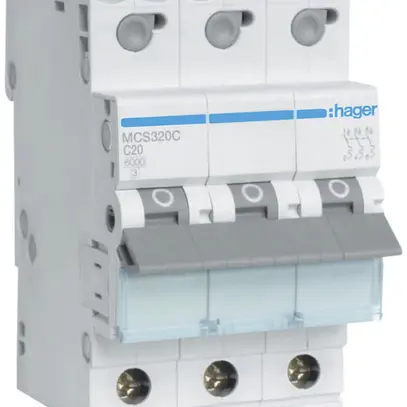 Disgiuntore Hager MCB quickconnect 3P 400V tipo C 20A Icn 6kA 3UM 
