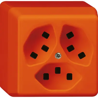Prise AP Hager basico 3×type 23 P orange 