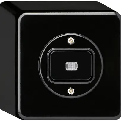 Interrupteur AP basico lumineux 3/1L noir 