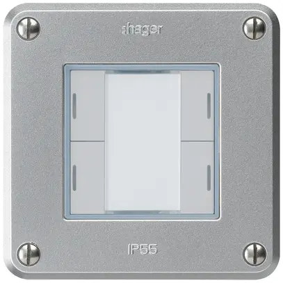 Poussoir ENC robusto C KNX 4× LED RGB s/e-link aluminium 
