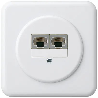 Boîte de raccordement ENC basico 2×RJ45s séparé CUC blanc 