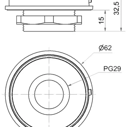 Adaptateur WERMA Mini EM, PG29, pour colonne de signalisation, gris 