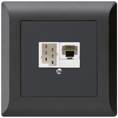 Boîte ENC kallysto.line 1×RJ45u+1×TT83 noir 