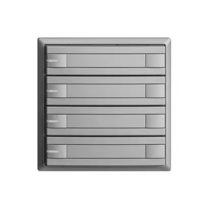 Poussoir ENC KNX 4× EDIZIOdue silver RGB avec LED avec insert papier 