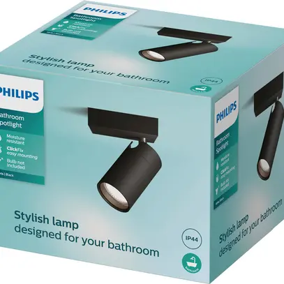 Spot Philips Idris GU10 1×5W IP44 109×100mm noir 