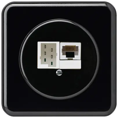 Scatola di raccordo INC basico 1×RJ45u+1×TT83 nero 