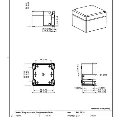 Scatola per apparecchio RW CUBO D 80×82×56mm DPCP grigio 