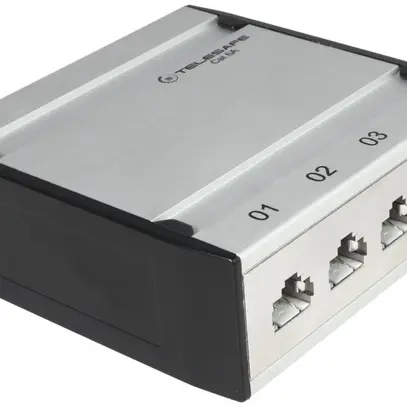 Patch box mini 4×RJ45 cat.6 STP, gris aluminium, blindé 