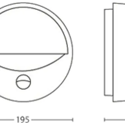 Applique Philips June PIR E27 1×12W IP44 195×135mm anthracite 