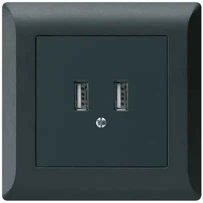 Prise de charge USB ENC Hager kallysto.line 240V 2400mA noir 