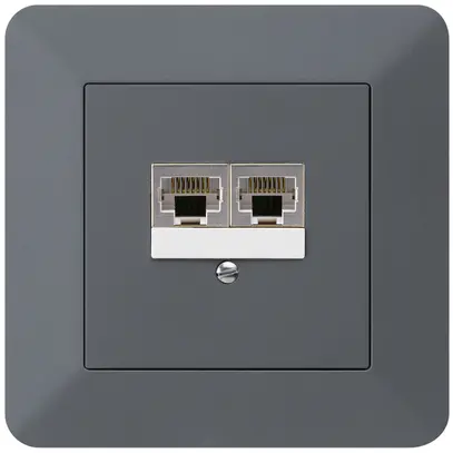 Boîte ENC kallysto.trend 2×RJ45s anthracite parallèle 