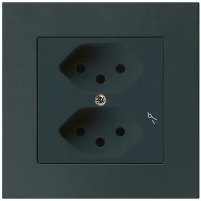 Presa INC kallysto.pro 2×T13/1 nero con protezione bambini 