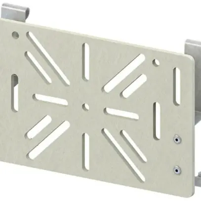 Placca di montaggio EBO 80mm, a scatto, morsetti montati, grigio 