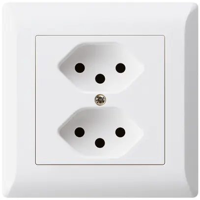 Prise 2×type 13 ENC Hager kallysto.line blanc 