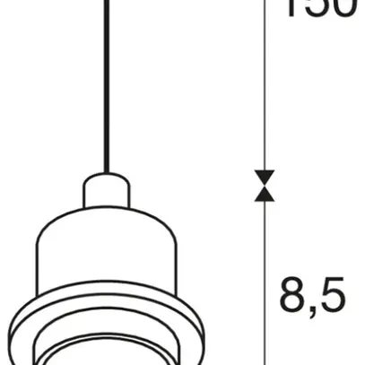 Luminaire suspendu SLV FENDA E27 60W avec câble 1.5m IP20 blanc 