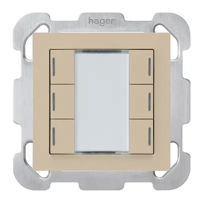 UP-Taster kallysto B KNX 6× RGB LED s/e-link beige 