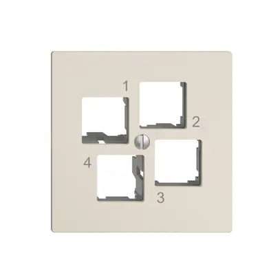 Kit di montaggio EDIZIOdue EASYNET S-One, per 4×RJ45, uscita dritta, crema 