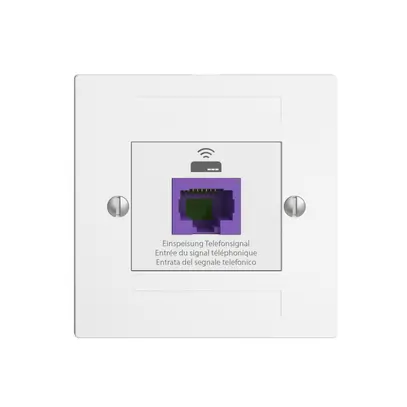 Presa ritorno EDIZIOdue F 1×RJ45 p.Swisscom VoIP, 8 poli, UTP, bianco 