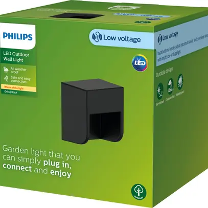Applique LED Philips Grits 1.5W 180lm 827 IP44 noir 