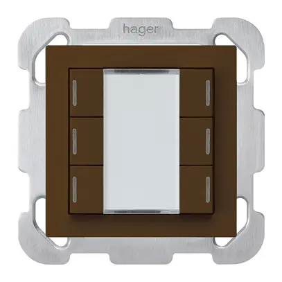 UP-Taster kallysto B KNX 6× RGB LED s/e-link braun 