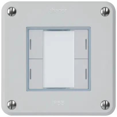 Poussoir ENC robusto C KNX 4× LED RGB s/e-link gris clair 