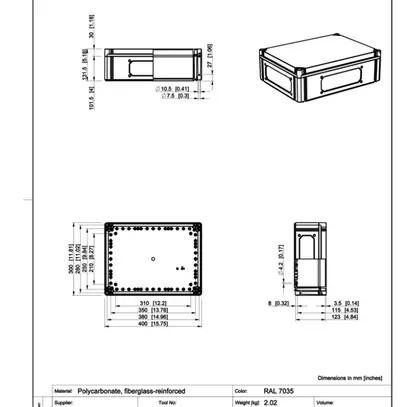 Scatola per apparecchi RW CUBO C 300×400×130 CPCF grigio 