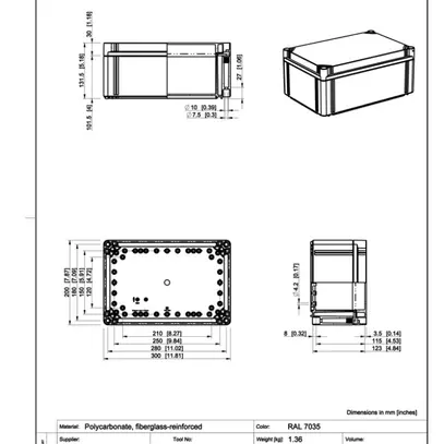 Scatola per apparecchio CUBO O 200×300×130 