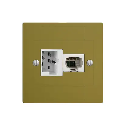 Scatola INC 1×TT,1×RJ45/u 4P EDIZIOdue ITplus ITM olive 