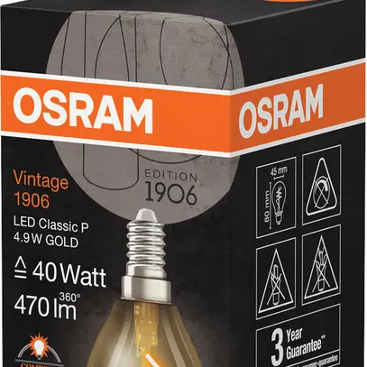 Lampe LED LEDVANCE Vintage 1906 E14 4.9W 470lm 2200K Ø45×80mm or 