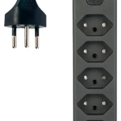Presa multipla Re:Life 10A con interruttore ACC/CHIUS 6×T13 3×USB 1.8m nero 