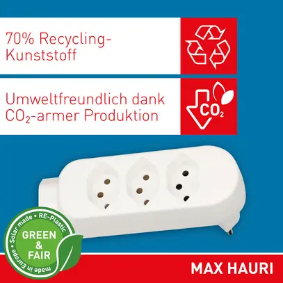 Spina multipla MAX HAURI ADAPT SPLIT 10A 3+1×T13 bianco 