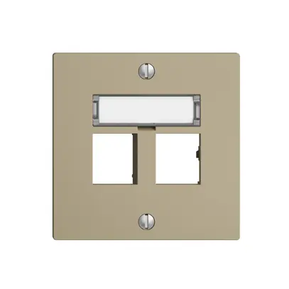 Kit montaggio EDIZIOdue uscita dritta, per 2×RJ45 freenet, sand 
