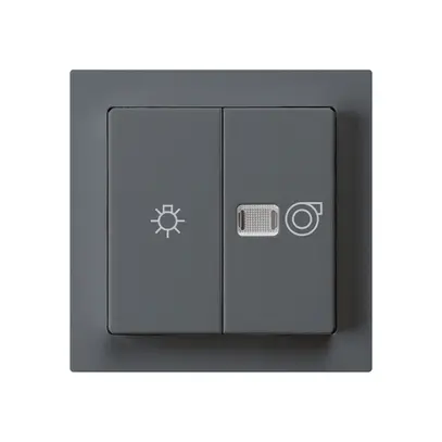 Kit frontale kallysto antracite 60×60mm con simbolo illuminazione+ventilazione 