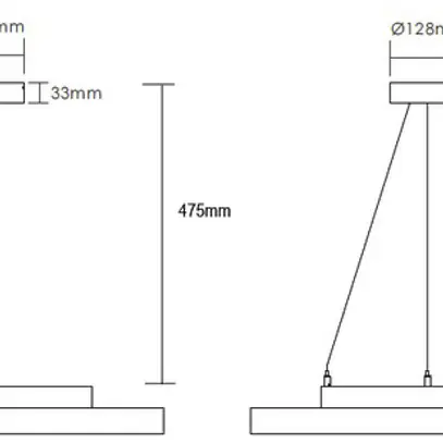 Sospensione tubo Ulysse 475mm con rosone Ø128×33mm e cavo, DALI, bianco 