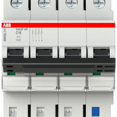 Disjoncteur SMISSLINE TP, 3LN, C, 16A, 40kA 