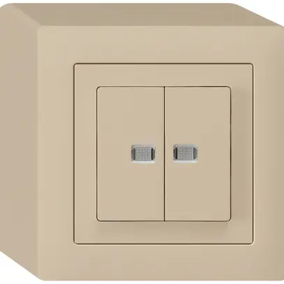 Tasto lum.AP kallysto 2×AR/1L con 2 lenti beige 
