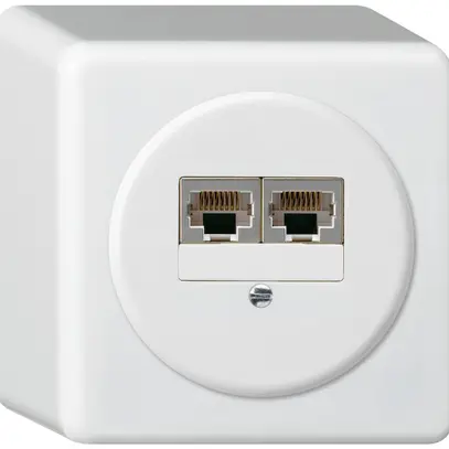 Scatola di raccordo AP basico 2×RJ45s separato bianco 