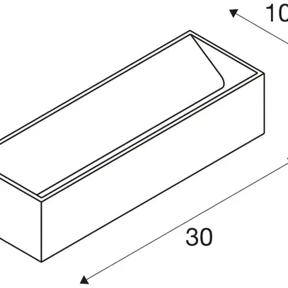 Applique LED SLV LOGS IN L 17W 1100lm 3000K 300×100×70mm noir/or 