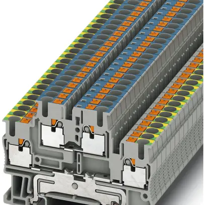 Borne 2 étages 0.14…4mm² gris connexion Push-in PTTB 2.5-PE/N 