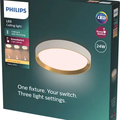 Plafoniera LED Philips Hanno 24W 2700lm 2700K Ø384mm bianco/oro 